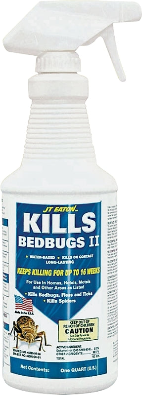 J.T. EATON J.T. Eaton 207-W Bed Bug Killer, Liquid, Spray Application, 1 qt Bottle, Clear LAWN & GARDEN J.T. EATON