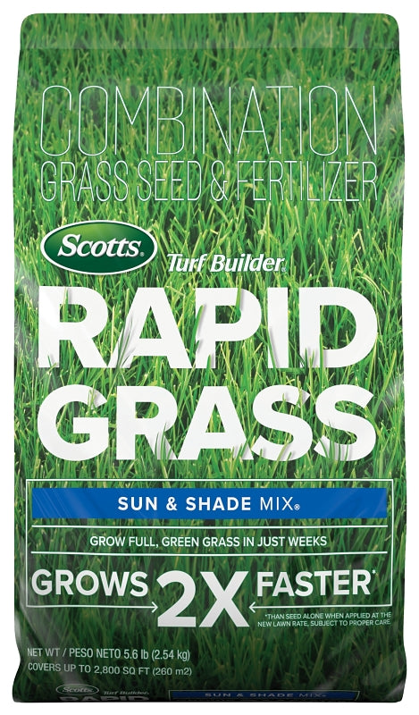 SCOTTS Scotts 18213 Rapid Grass Seed Mix, 5.6 lb Bag, 2800 sq-ft Coverage Area