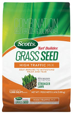 SCOTTS Scotts Turf Builder Series 18044 Grass Seed High-Traffic Mix, 2.4 lb Bag