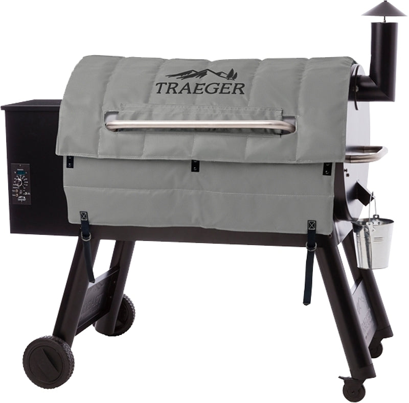 TRAEGER Traeger BAC628 Insulated Blanket Grill Cover, 36-1/2 in D, 44 in W, 1/2 in H, Fabric, Gray