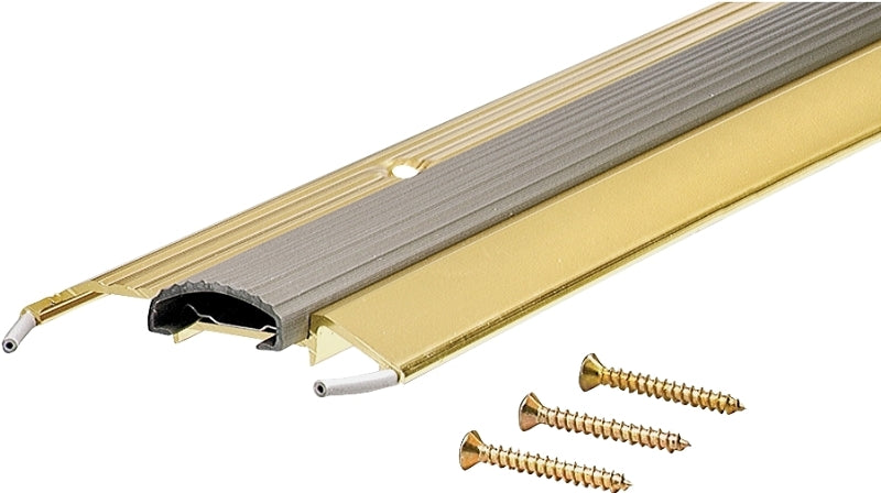 M-D M-D 09043 Heavy-Duty Threshold, 36 in L, 3-3/4 in W, Low Profile, Aluminum, Brite Gold