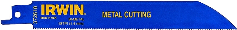 IRWIN Irwin 372618 Reciprocating Saw Blade, Applicable Materials: Sheet Metal, Stainless Steel, 3/4 in W, 6 in L, 1/2 in Tang TOOLS IRWIN