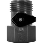 VALLEY INDUSTRIES Valley Industries GHV-1-BLK-CSK Shut-Off Garden Hose Valve, FGHT x MGHT, 60 psi Pressure, Nylon