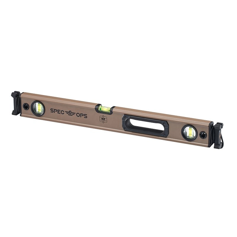 AMAX INC Spec Ops SPEC-LEVEL24 Box Beam Level, 24 in L, 3-Vial, Aluminum, Black/Flat Dark Earth TOOLS AMAX INC