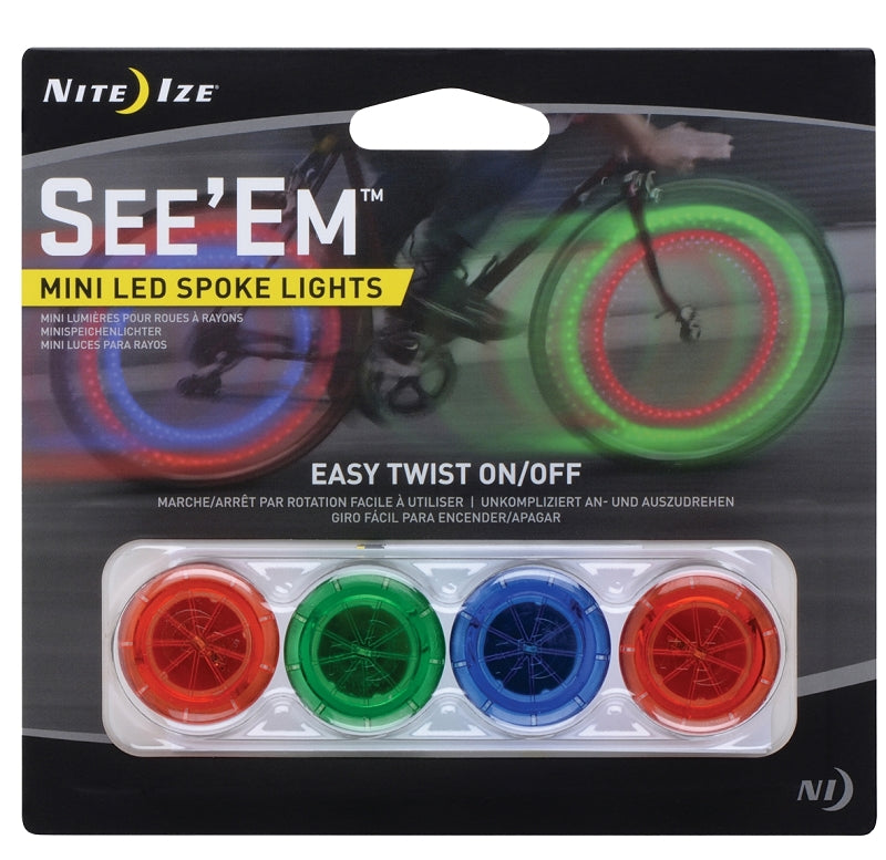 NITE IZE Nite Ize See'Em Series NSE-A1-4R3 Spoke Light, Plastic, Blue/Green/Red APPLIANCES & ELECTRONICS NITE IZE   