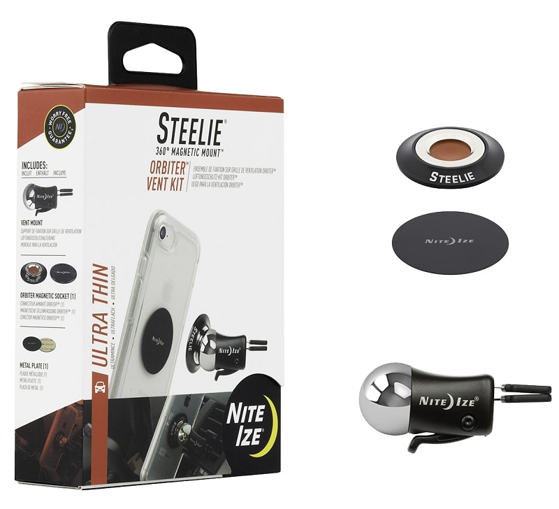 NITE IZE Nite Ize Orbiter STOVK-01-R8 Phone-Mounting Kit, Black/Silver