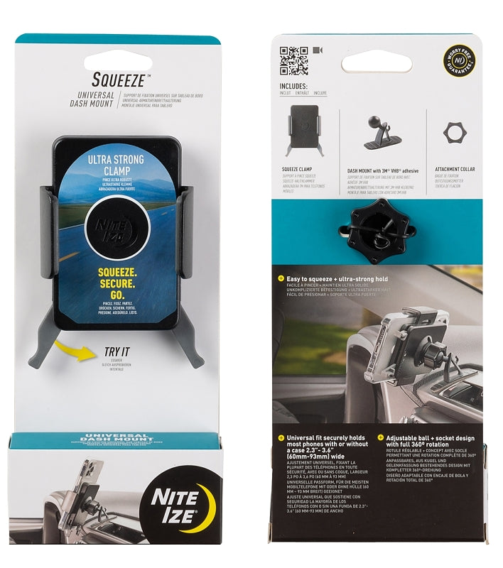 NITE IZE Nite Ize Squeeze Series SUDK-01-R8 Universal Dash Mount, Dash Mounting