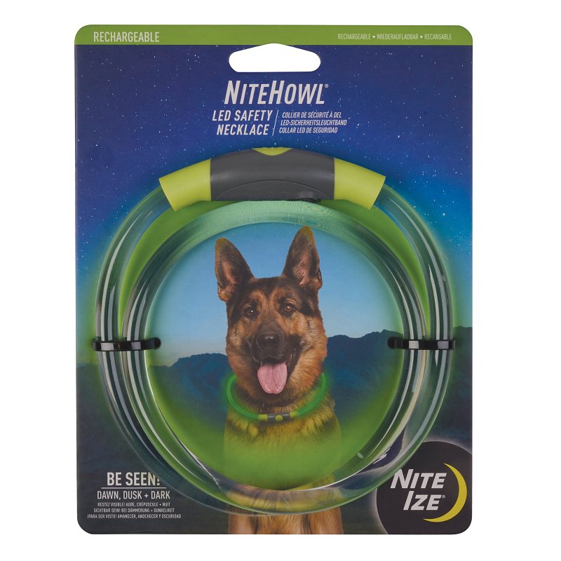 NITE IZE LED SAFETY NECKLACE RECHRG GRN
