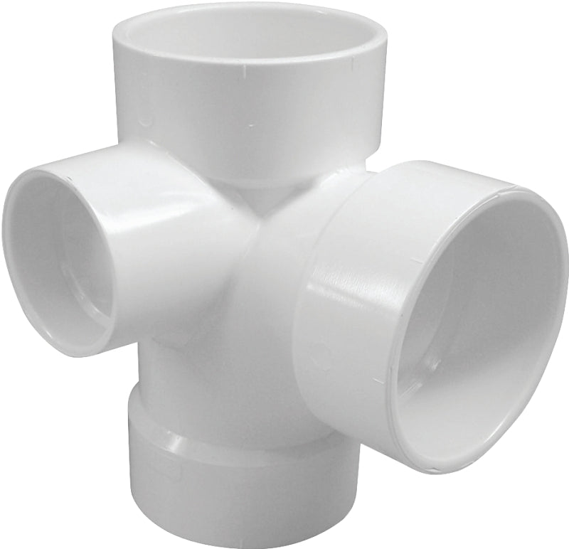 IPEX USA LLC-CANPLAS Canplas 192148L DWV Sanitary Pipe Tee, 3 x 2 in, Hub, PVC PLUMBING, HEATING & VENTILATION IPEX USA LLC-CANPLAS