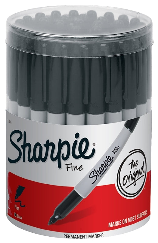 SHARPIE Sharpie 35010 Permanent Marker, Fine Lead/Tip, Black Lead/Tip, Glass, Metal, Plastic Applicable Materials