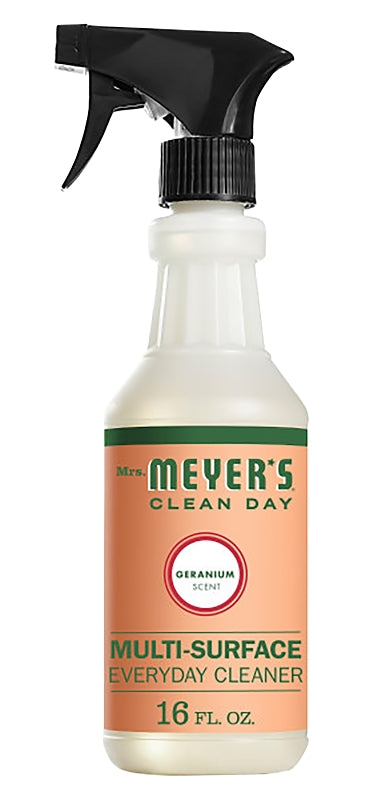 MRS MEYERS Mrs. Meyer's Clean Day 13441 Multi-Surface Cleaner, 16 oz Bottle, Liquid, Geranium CLEANING & JANITORIAL SUPPLIES MRS MEYERS