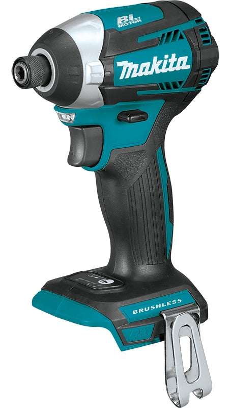MAKITA Makita XDT14Z Brushless Impact Driver, Tool Only, 18 V, 1/4 in Drive, Hex Drive, 0 to 3800 ipm