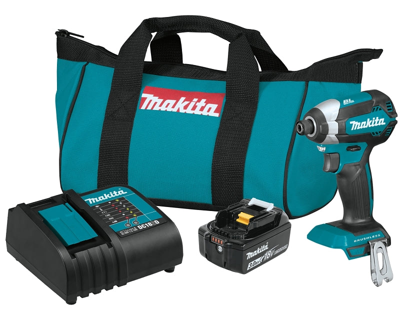 MAKITA Makita XDT131 Impact Driver Kit, Battery Included, 18 V, 3 Ah, 1/4 in Drive, Hex Drive, 0 to 3600 ipm TOOLS MAKITA