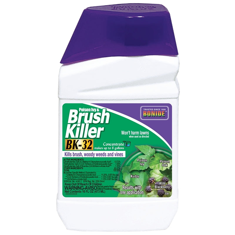 BONIDE Bonide 330 Brush Killer, Liquid, Clear Yellow, 16 oz