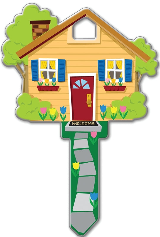 LUCKY LINE Lucky Line Key Shapes Series B105K Key Blank, House, Brass, Enamel-Coated, For: Kwikset Locks