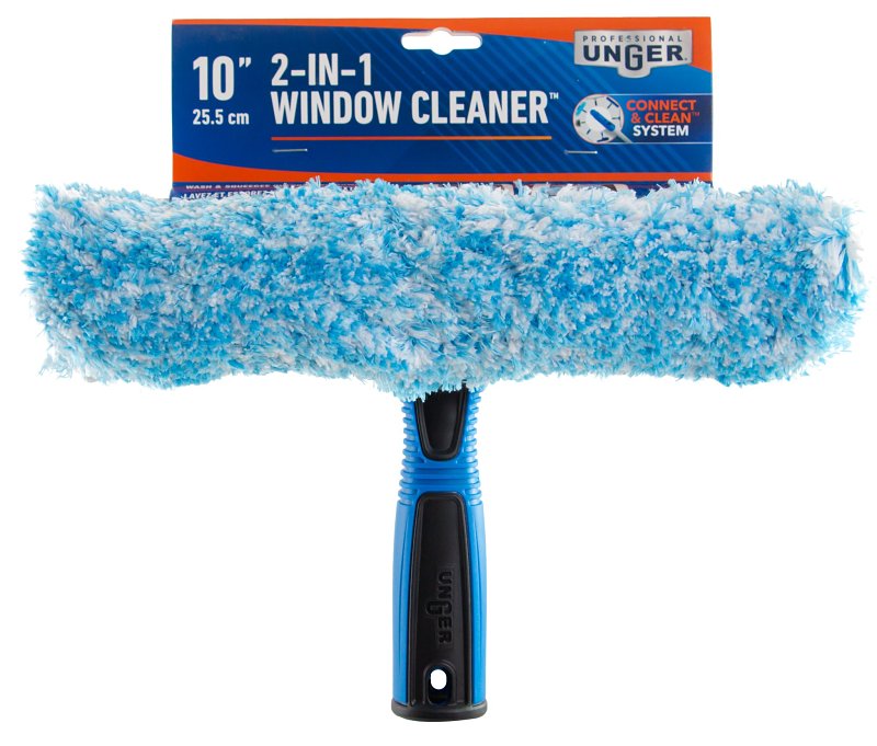 UNGER INDUSTRIAL Unger Professional 981620 2-in-1 Window Cleaner, 10 in L Head, Plastic Head, 3.54 in L CLEANING & JANITORIAL SUPPLIES UNGER INDUSTRIAL
