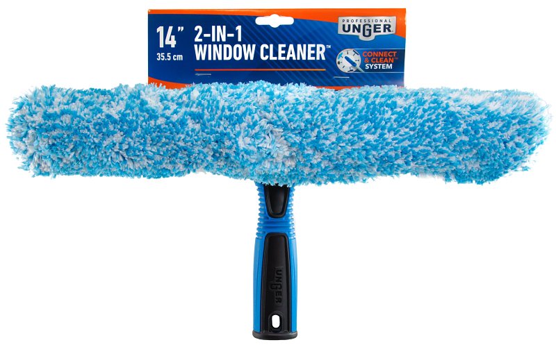 UNGER INDUSTRIAL Unger Professional 981640 2-in-1 Window Cleaner, 14 in L Head, Plastic Head, 11.81 in L CLEANING & JANITORIAL SUPPLIES UNGER INDUSTRIAL