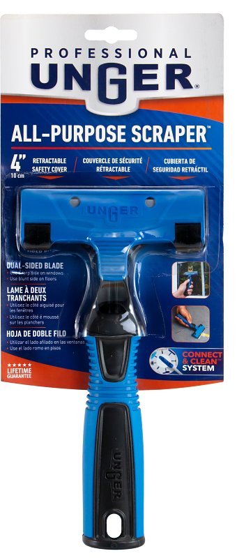 UNGER INDUSTRIAL Unger Professional 987100 All-Purpose Scraper, 4 in L Blade, 4 in W Blade, Carbon Steel Blade CLEANING & JANITORIAL SUPPLIES UNGER INDUSTRIAL