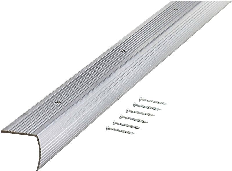 M-D M-D 78105 Stair Edging, 72 in L, 1-1/8 in W, Aluminum, Silver