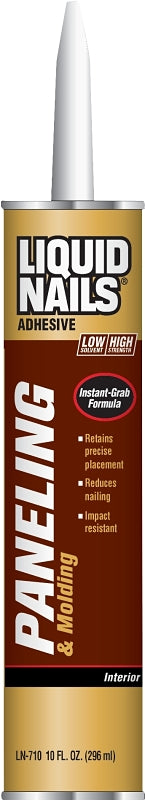LIQUID NAILS Liquid Nails LN-710 Paneling and Molding Adhesive, Tan, 10 oz Cartridge PAINT LIQUID NAILS   