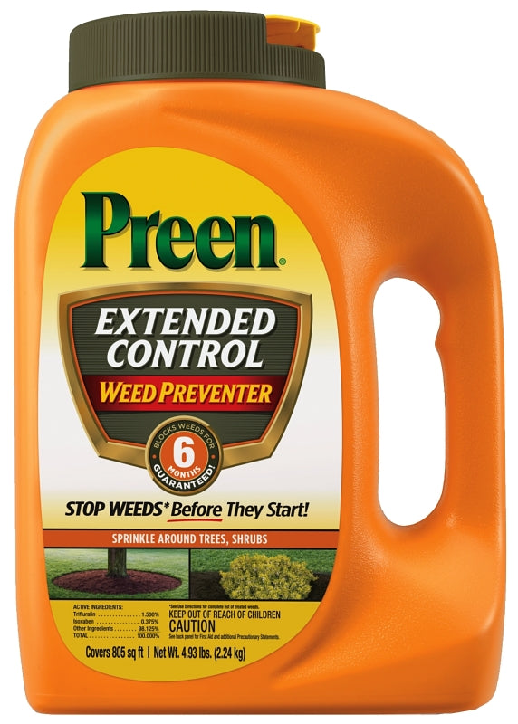 PREEN Preen 2464092 Weed Killer, Granular, Broadcast Spreader Application, 4.93 lb Bottle LAWN & GARDEN PREEN