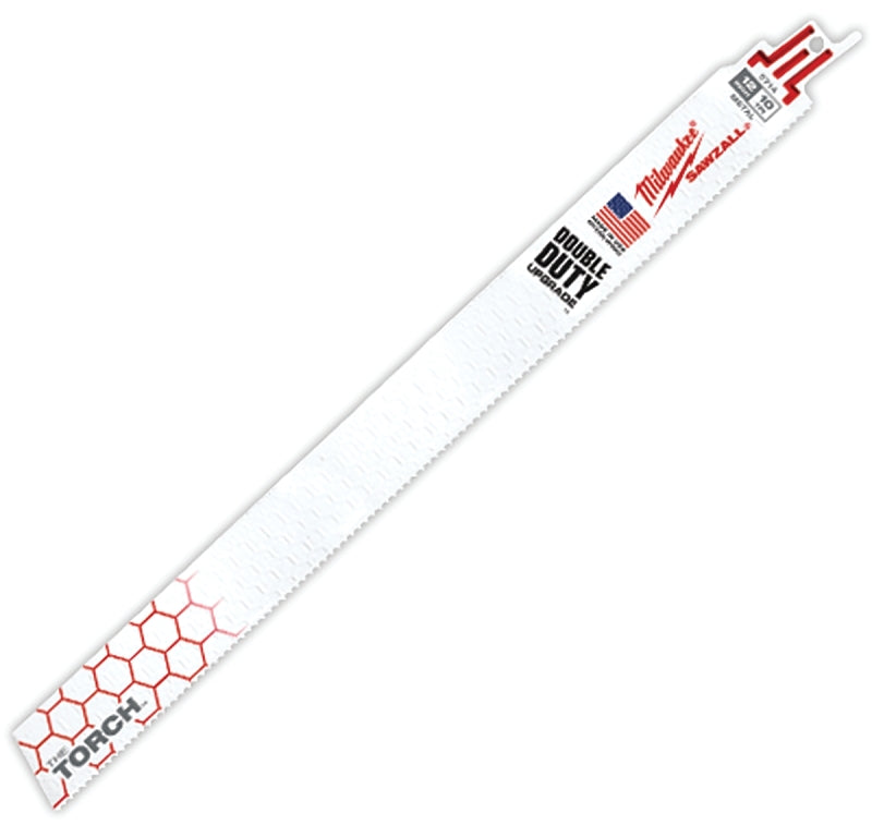 MILWAUKEE Milwaukee 48-00-5714 Reciprocating Saw Blade, 1 in W, 12 in L, 10 TPI, Bi-Metal Cutting Edge TOOLS MILWAUKEE