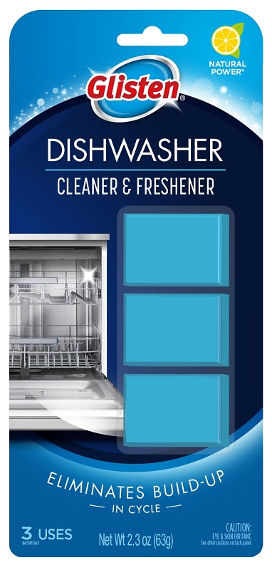 GLISTEN Glisten DT0312T Dishwasher Cleaner and Freshener, 3, Solid, Lemon, Blue APPLIANCES & ELECTRONICS GLISTEN