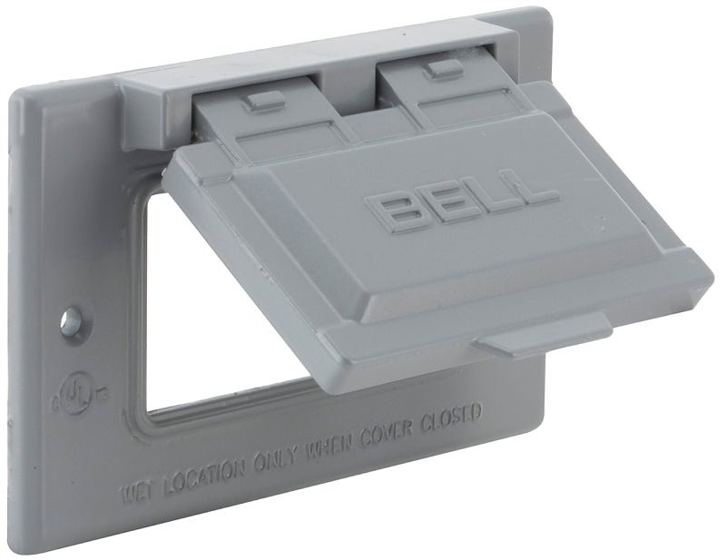 HUBBELL Bell Outdoor 5101-0 Cover, 2-13/16 in L, 4-9/16 in W, 1-Gang, Aluminum, Gray, Powder-Coated