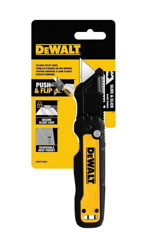 DEWALT DEWALT DWHT10991 Push and Flip Utility Knife Set, 2-1/4 in L Blade, 3/4 in W Blade, Carbon Steel Blade, Ergonomic Handle