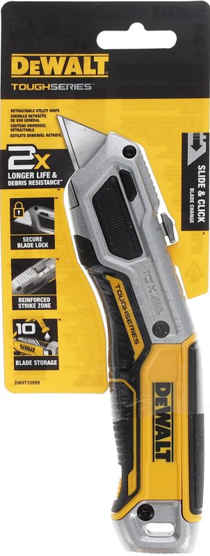 DEWALT DEWALT TOUGHSERIES DWHT10999 Utility Knife, 2.45 in L Blade, 0.74 in W Blade, Carbon Steel Blade