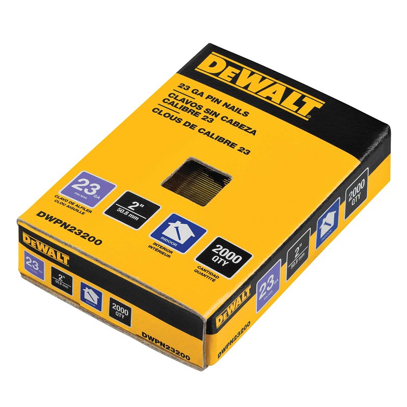 DEWALT DEWALT DWPN23200 Pin Nail, 2 in L, 23 ga, Metal HARDWARE & FARM SUPPLIES DEWALT   