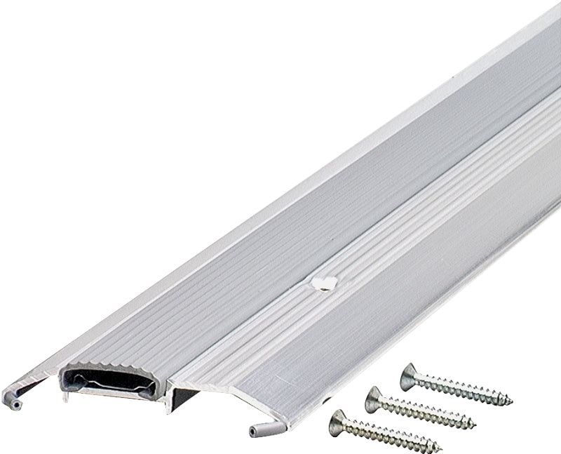 M-D M-D 08151 Heavy-Duty Threshold, 72 in L, 3-3/4 in W, Low Profile, Aluminum, Silver