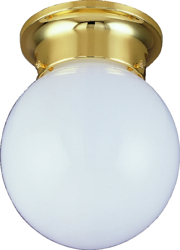 VAXCEL INTERNATIONAL Boston Harbor F3BB01-33753L Single Light Ceiling Fixture, 120 V, 60 W, 1-Lamp, A19 or CFL Lamp, Polished Brass Fixture ELECTRICAL VAXCEL INTERNATIONAL