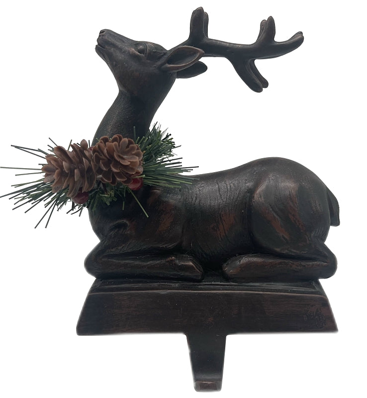 SANTAS FOREST Santas Forest 89824 Buck Stocking Holder, Bronze, 6-1/4 in