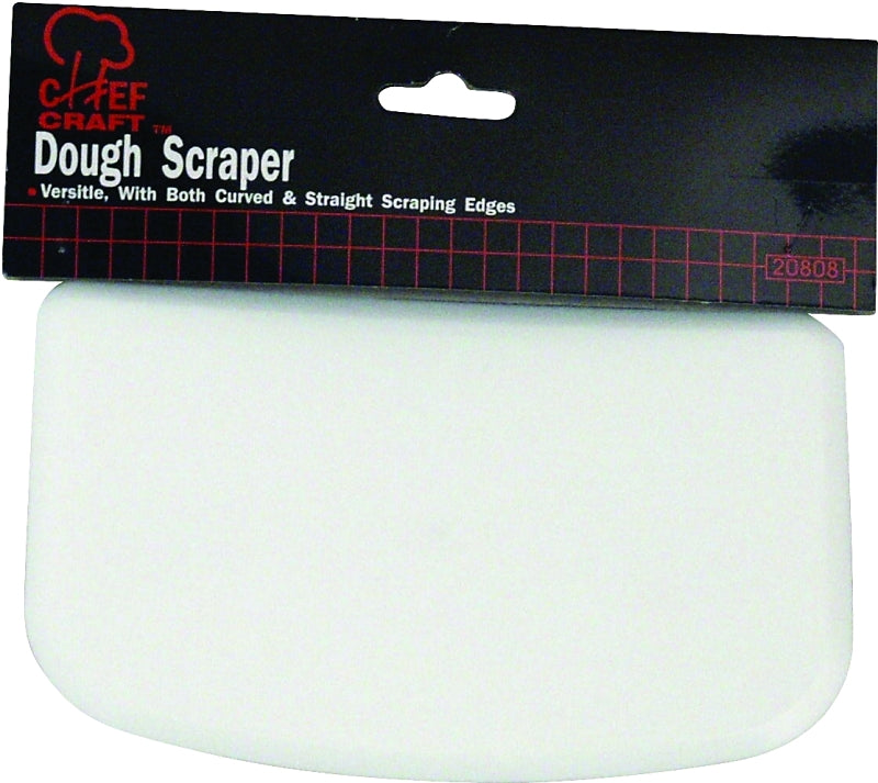 CHEF CRAFT Chef Craft 20808 Dough Scraper, 6 in L, 4 in W, Plastic, White HOUSEWARES CHEF CRAFT