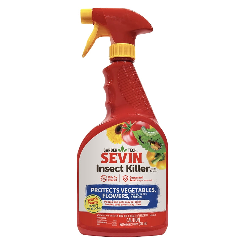 SEVIN Sevin 100547232 Ready-to-Use Insect Killer, Liquid, Spray Application, Garden, 1 qt Bottle LAWN & GARDEN SEVIN