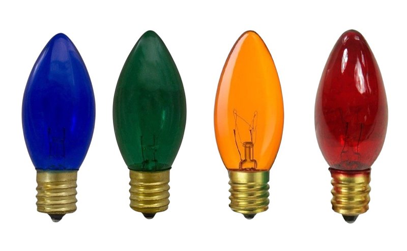 SANTAS FOREST Santas Forest 28980 Filament Bulb, C9 Lamp Base, Multi-Color