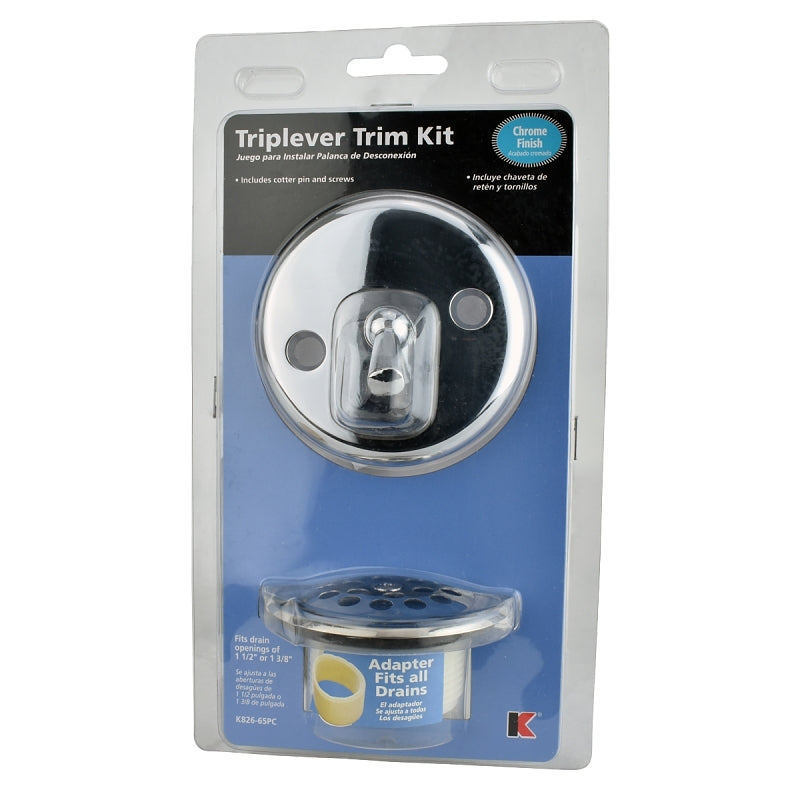 KEENEY Keeney K826-65PC Trip Lever Trim Kit, Metal, Polished Chrome, For: 1-3/8 or 1-1/2 in Bath Drain PLUMBING, HEATING & VENTILATION KEENEY