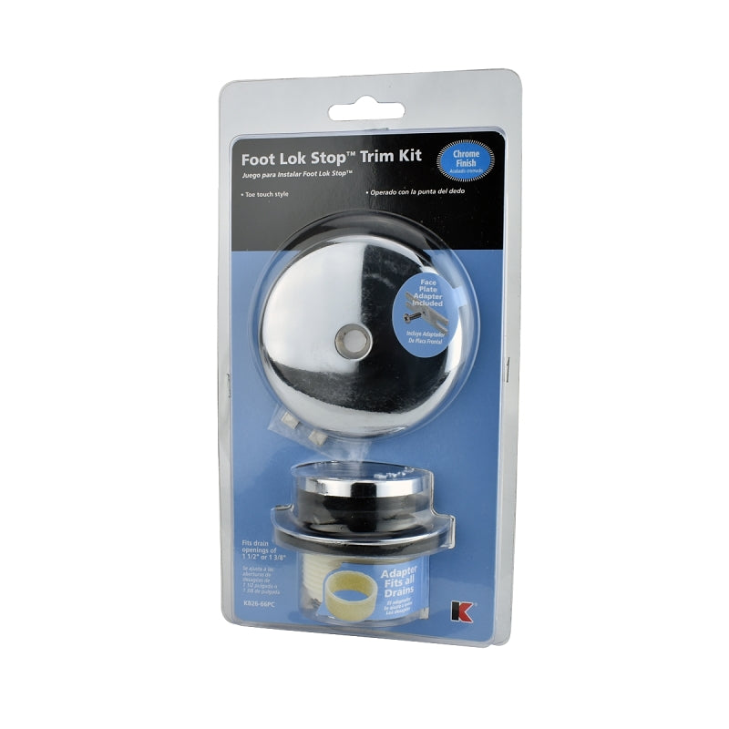 KEENEY Keeney K826-66PC Foot Lok Trim Kit, Metal, Polished Chrome, For: 1-3/8 or 1-1/2 in Bath Drain PLUMBING, HEATING & VENTILATION KEENEY