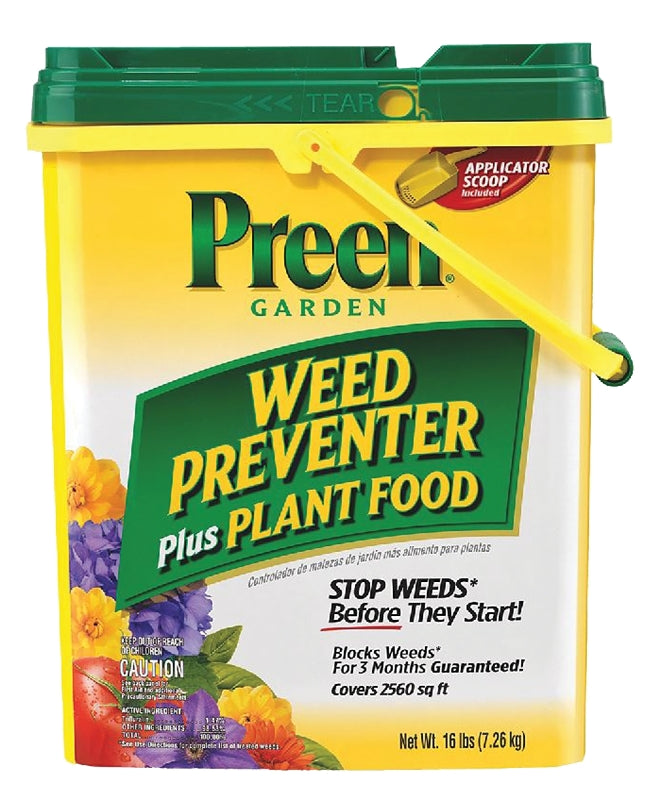 PREEN Preen 21-63907 Weed Preventer Plus Plant Food, Granular, 16 lb Drum LAWN & GARDEN PREEN