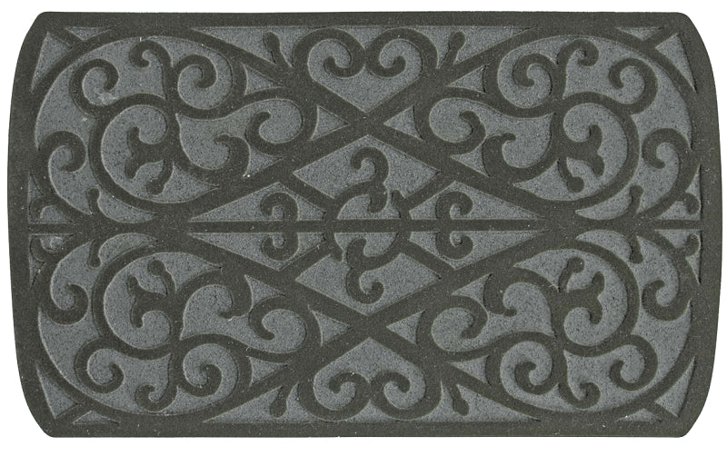 SPORTS LICENSING SOLUTIONS Fanmats 58785 Floor Mat, 30 in L, 18 in W, Scroll Pattern, Rubber Surface, Gray