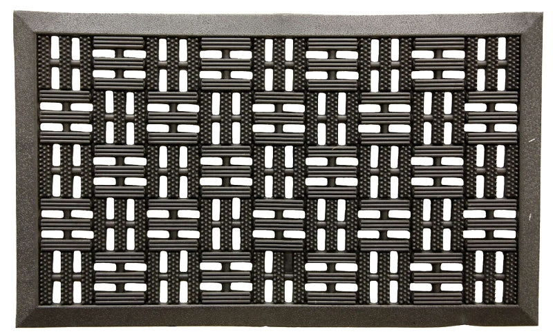 SPORTS LICENSING SOLUTIONS Fanmats 58780 Boot/Shoe Scraper Mat, 30 in L, 18 in W, Bacova Trellis Pattern, Rubber Surface, Black