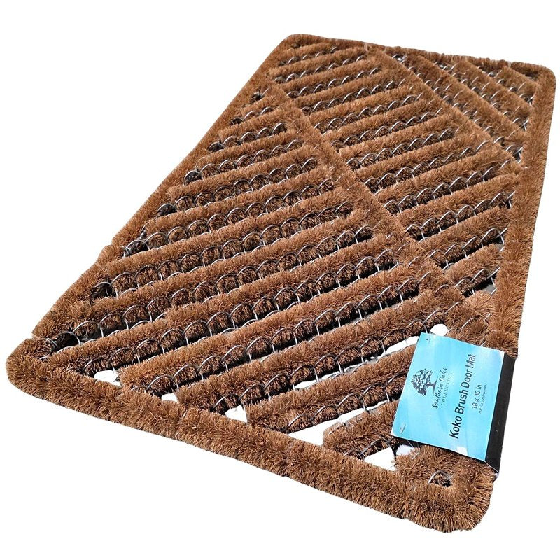 SPORTS LICENSING SOLUTI Sports Licensing Solutions 58788 Utility Mat, 30 in L, 18 in W, Wire Brush Pattern, Coco Fiber/Steel Surface, Brown HOUSEWARES SPORTS LICENSING SOLUTI