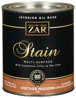 ZAR ZAR 12912 Wood Stain, Amber, Liquid, 1 qt, Can