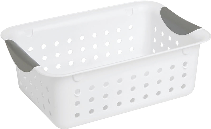 STERILITE Sterilite Ultra 16228012 Storage Basket, 0.9 cu-ft, Plastic, White
