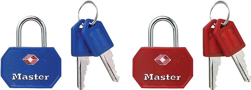 MASTER LOCK Master Lock 4681TBLK Luggage Lock, Keyed Alike Key, 3/32 in Dia Shackle, 9/16 in H Shackle, Steel Shackle, Steel Body