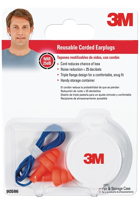 3M 3M Tri-Flange 90586-00000 Ear Plugs, 26 dB NRR, Multi-Flange