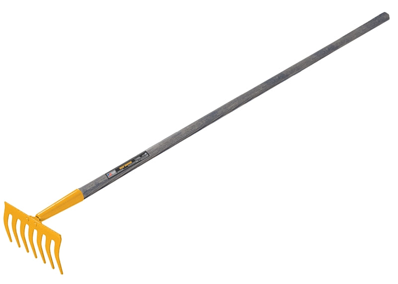 TRUE TEMPER True Temper KGRM Kid's Garden Rake, 3-1/4 in L Head, 7-1/2 in W Head, 7-Tine, Steel Head, 42 in L Handle