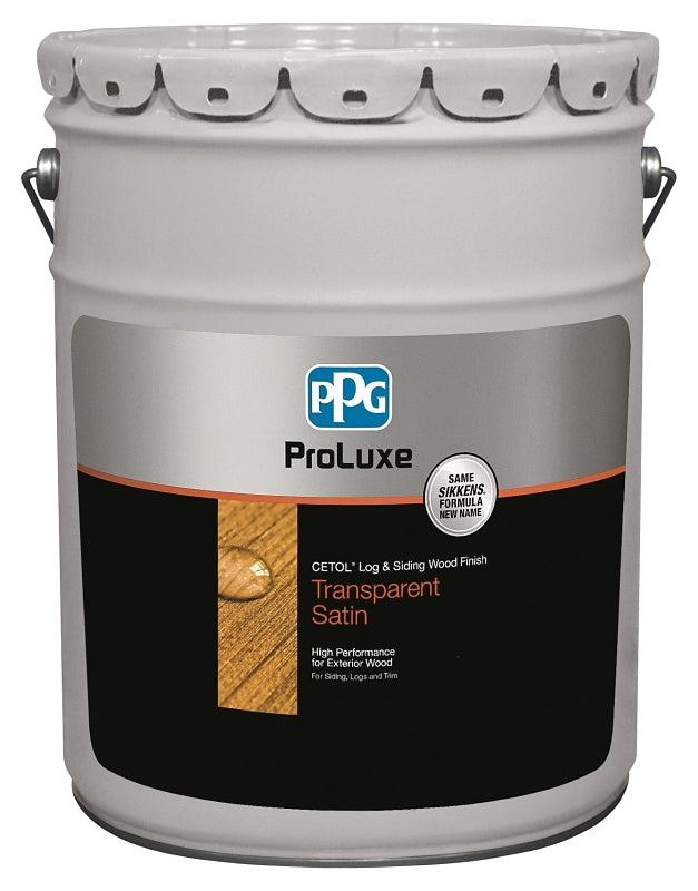 PPG PPG Proluxe Cetol SIK42005/05 Log and Siding Wood Finish, Satin, Natural Oak, Liquid, 5 gal, Pail PAINT PPG