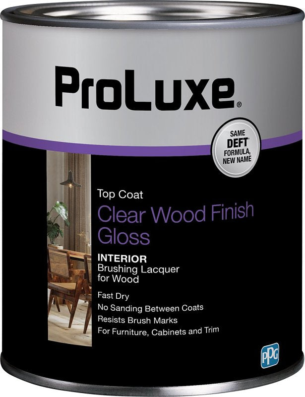PROLUXE ProLuxe PLX010/04 Lacquer, Gloss, Liquid, Clear, 1 qt PAINT PROLUXE